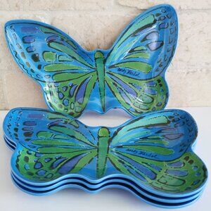 Butterfly Andy Warhol Plates Set of 4 Pop Art Precidioobjects Melamine Blue Gree